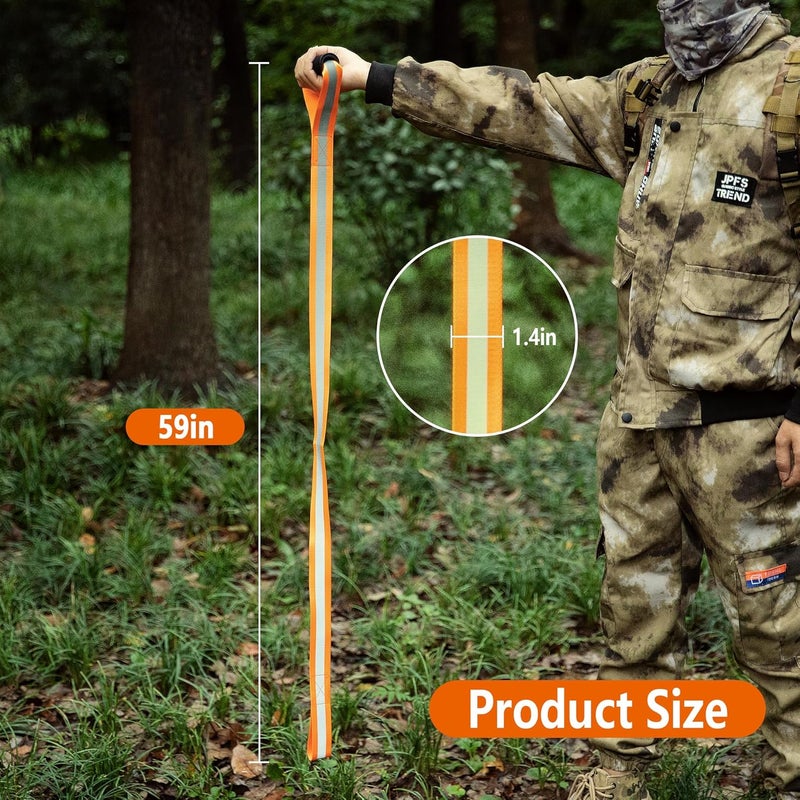 Adnee 4 Pack Deer Drag and Harness - 4.9ft Deer Drags Rope for Hunting Gear- Reflective Deer Safety Hunting Accessories with Comfort Grip Handle for Man - Image 2
